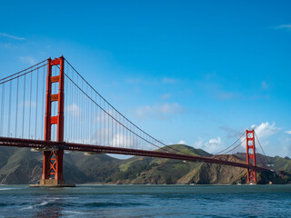 Fototapeta na wymiar Golden Gate Bridge San Francisco Bay with waves 03