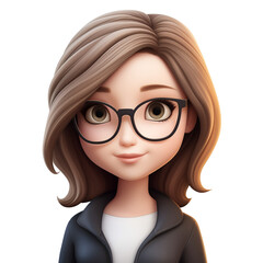 Fototapeta premium memoji cute woman on white background сreated with Generative Ai