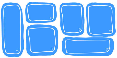 Hand styled frames to write and design your text.