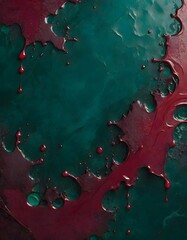 Vibrant Abstract Artwork Displaying a Contrast of Dark Red and Green Colors, Generative AI