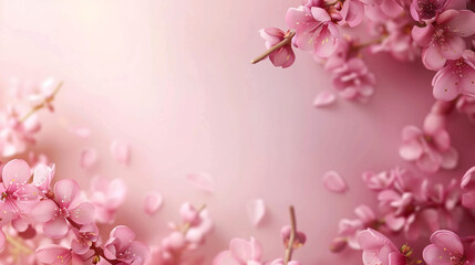 Fototapeta na wymiar spring background with pink flowers
