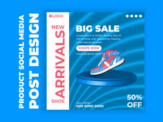 Headphone brand promotional sale social media post or editable square flyer template.