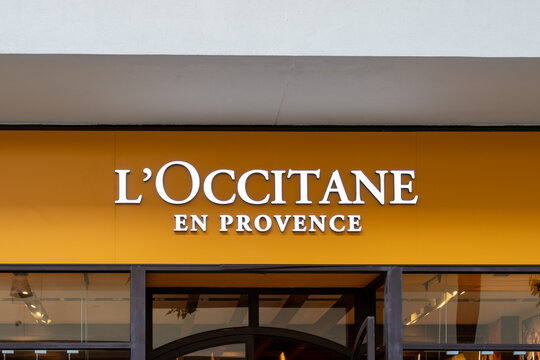 Honolulu, HI,  USA - January 14, 2024: Close-up of the L'Occitane sign at their store in a shopping mall in Waikiki, Hawaii. L'Occitane is a French luxury retailer. 