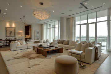 Fototapeta premium Living Room Interior Design with Calming Ambiance