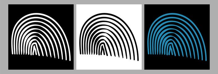 abstract element rainbow shape, modern poster, doodle hand drawn art