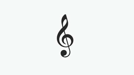 Music note in black and white  vector illustration 