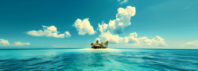 Landscape with a desert island.