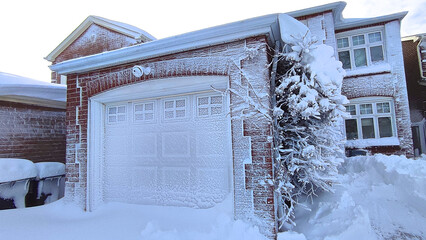 Building exterior after a heavy snow storm.
