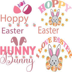 Happy Easter Bundle design, Christian Easter bunny Bundle, Retro Easter Cut Files Cricut, Good for Happy Easter tshirt design