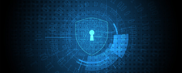 Cyber security and information or network protection. Future technology web services for business and internet project