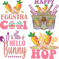Happy Easter Bundle design, Christian Easter bunny Bundle, Retro Easter Cut Files Cricut, Good for Happy Easter tshirt design