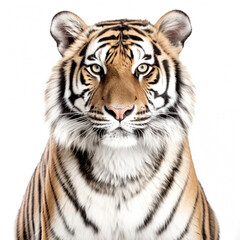 photo tiger on a white background сreated with Generative Ai