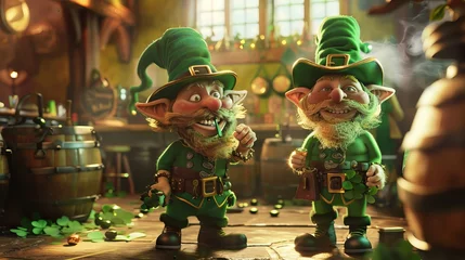 Foto op Canvas Leprechauns are celebrating lucky day © Ege