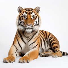 Obraz premium photo tiger on a white background сreated with Generative Ai