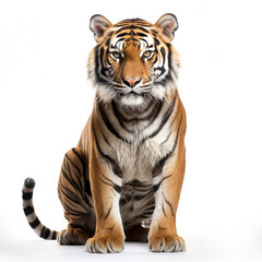 Naklejka premium photo tiger on a white background сreated with Generative Ai