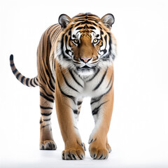Naklejka premium photo tiger on a white background сreated with Generative Ai