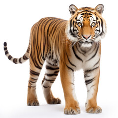 Naklejka premium photo tiger on a white background сreated with Generative Ai
