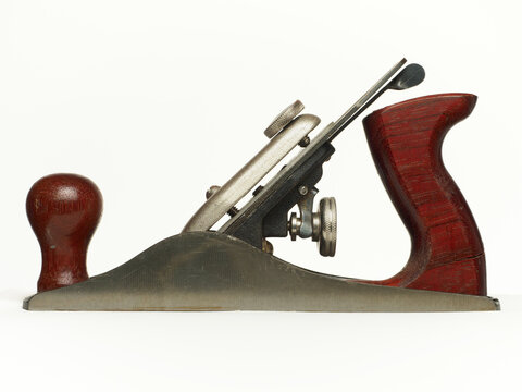 Hand plane side view on pure white background
