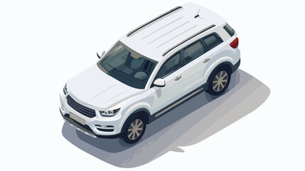 Realistic Isolated illustration White Car SUV 