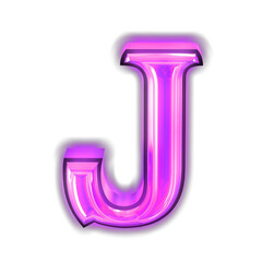 Glowing purple symbol. letter j