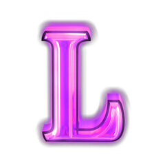 Glowing purple symbol. letter l