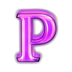 Glowing purple symbol. letter p - obrazy, fototapety, plakaty