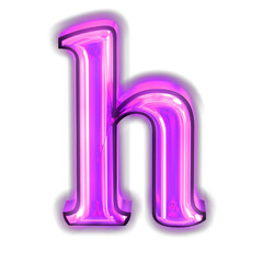 Glowing purple symbol. letter h