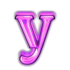 Glowing purple symbol. letter y