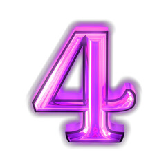 Glowing purple symbol. number 4