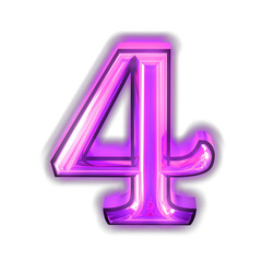 Glowing purple symbol. number 4