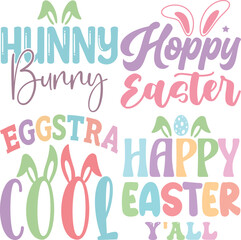 Happy Easter Bundle design, Christian Easter bunny Bundle, Retro Easter Cut Files Cricut, Good for Happy Easter tshirt design