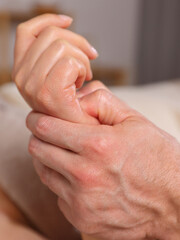 Hand Massage and Acupressure concept. Alternative medicine, Holistic approach