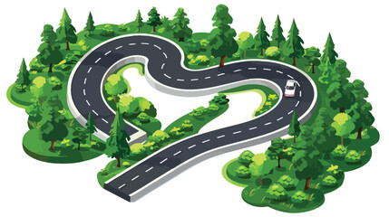 Road design over white background vector illustration