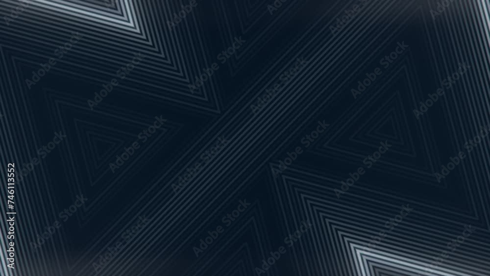 Leinwandbilder Digital seamless loop animation with geometric light pattern of a series of triangles and lines with light waves running along them. Modern and abstract style. 3d rendering. 4K, Ultra HD resolution