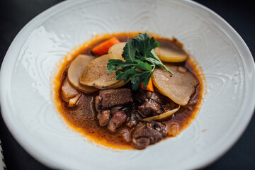 Traditional Irish Lamb Stew with Potatoes for St. Patrick's Day