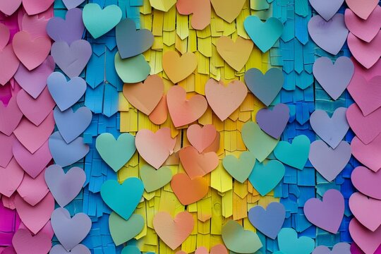 LGBTQ Pride harmonize. Rainbow altruistic colorful artistic movement diversity Flag. Gradient motley colored coexistence LGBT rightsparade attachment pride community