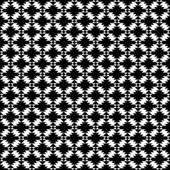 Seamless pattern. Diamonds, triangular shapes, polygons wallpaper. Ethnic motif. Rhombuses, triangles, figures ornament. Forms, checks background. Geometric backdrop. Textile print. Vector artwork