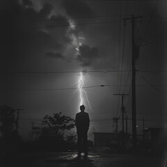 In the heart of a storm, a documentary photographer uses the bolt as a metaphor for sudden enlightenment, revealing truths through the lens