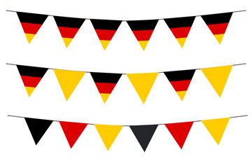 Germany flag bunting set isolated on white background for decoration vector illustration.