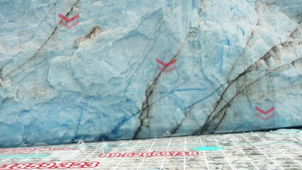 Glacier melting and sea level rising concept with 3D graphic. Ice sheets in Antarctic. Global warming and  Climate Change © TechAnimationStock