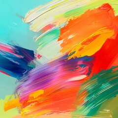 Cascade of colorful brushstrokes creating a vibrant abstract artistic display