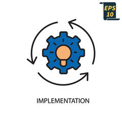 implementation icons  symbol vector elements for infographic web