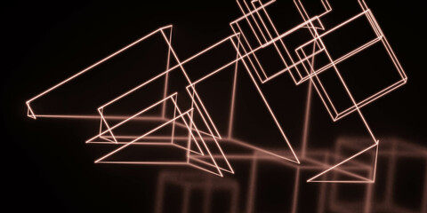Fototapeta na wymiar Lines in black and white 3d render illustration