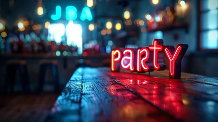 Fotobehang An Isolated 3d render typography saying "PARTY" © Aisyaqilumar