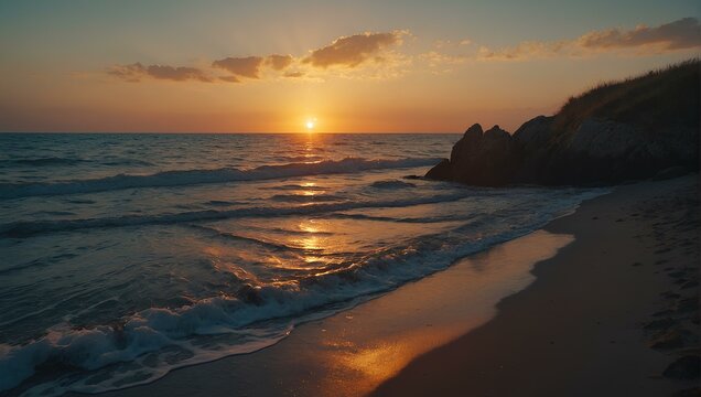 Sunset on the seashore
