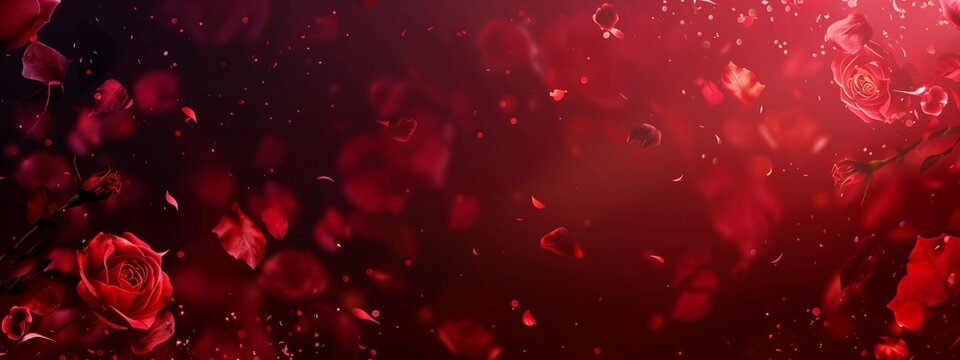 Roses background. Red roses background or wallpaper. Valentines concept. Romance and love