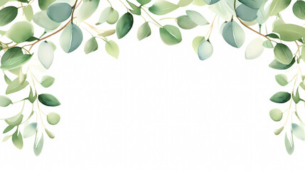Fototapeta premium Hand painted light leaves decorative background
