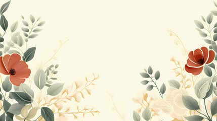 Hand painted light leaves decorative background