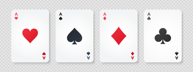 Card suits. All types of playing, poker cards. Vector EPS10
