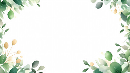 Hand painted light leaves decorative background